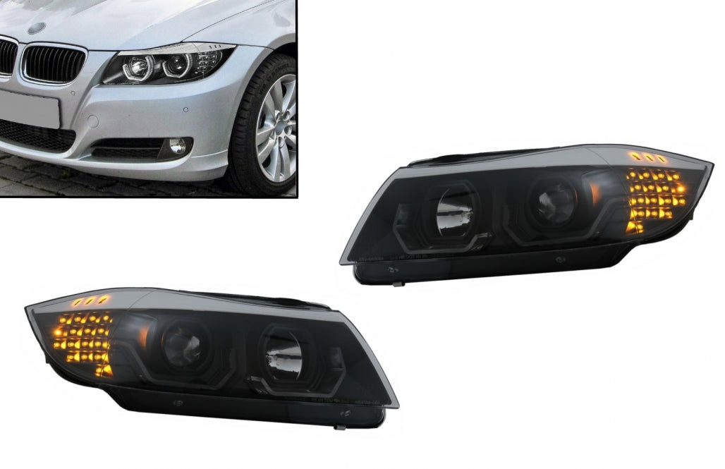 3D LED Angel Eyes Headlights  for BMW 3 Series E90 Limousine E91 Touring