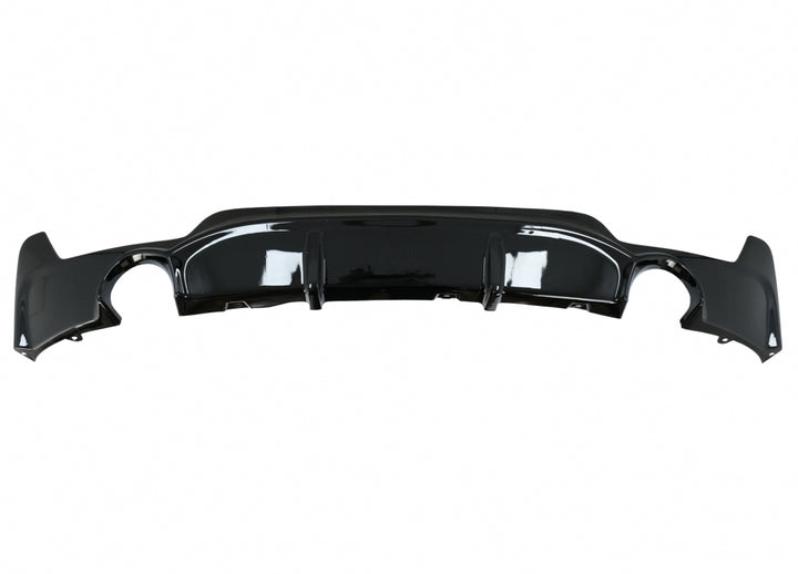 Front Bumper Spoiler Lip suitable for BMW 4 Series F32 F33 F36 Coupe Cabrio Grand Coupe (2013-03.2019) with Rear Bumper Diffuser Twin Single Outlet M-Performance Design