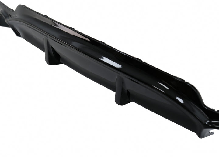 Front Bumper Spoiler Lip suitable for BMW 4 Series F32 F33 F36 Coupe Cabrio Grand Coupe (2013-03.2019) with Rear Bumper Diffuser Twin Single Outlet M-Performance Design