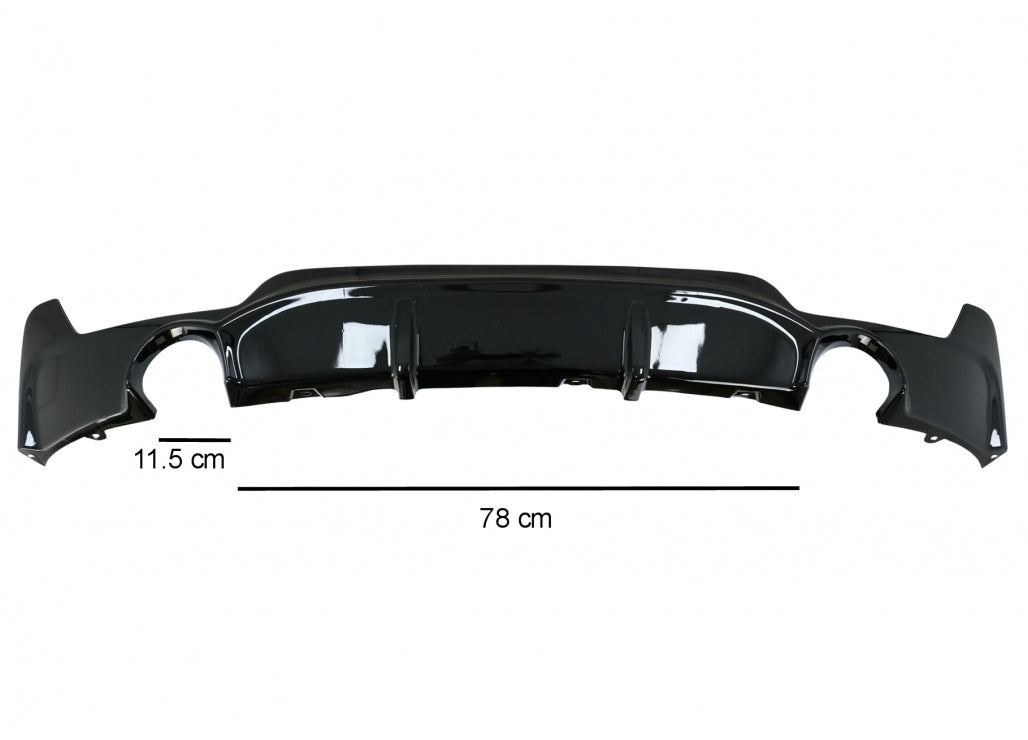 Front Bumper Spoiler Lip suitable for BMW 4 Series F32 F33 F36 Coupe Cabrio Grand Coupe (2013-03.2019) with Rear Bumper Diffuser Twin Single Outlet M-Performance Design