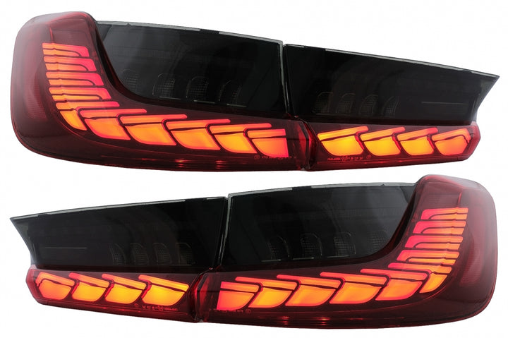 Full LED Taillights suitable for BMW 3 Series G20 G28 M3 G80 Sedan (2018-2022) Red Smoke with Dynamic Sequential Turning Light