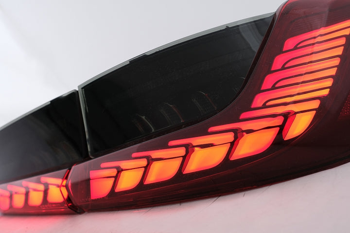 Full LED Taillights suitable for BMW 3 Series G20 G28 M3 G80 Sedan (2018-2022) Red Smoke with Dynamic Sequential Turning Light