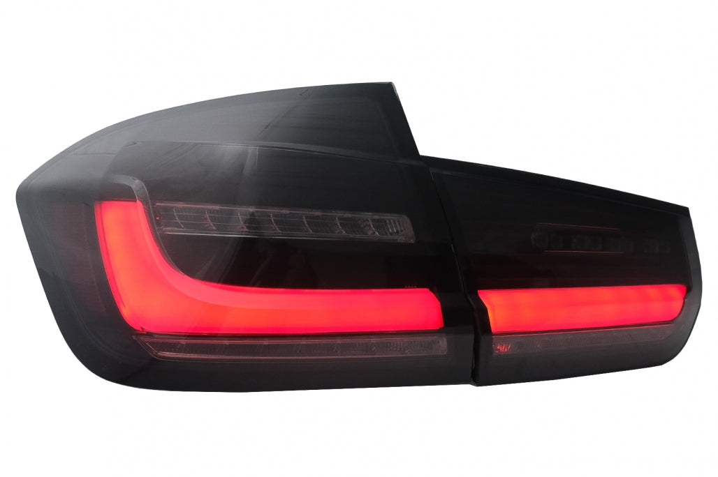 LED BAR Taillights suitable for BMW 3 Series F30 Pre LCI & LCI (2011-2019) Black Smoke with Dynamic Sequential Turning Light