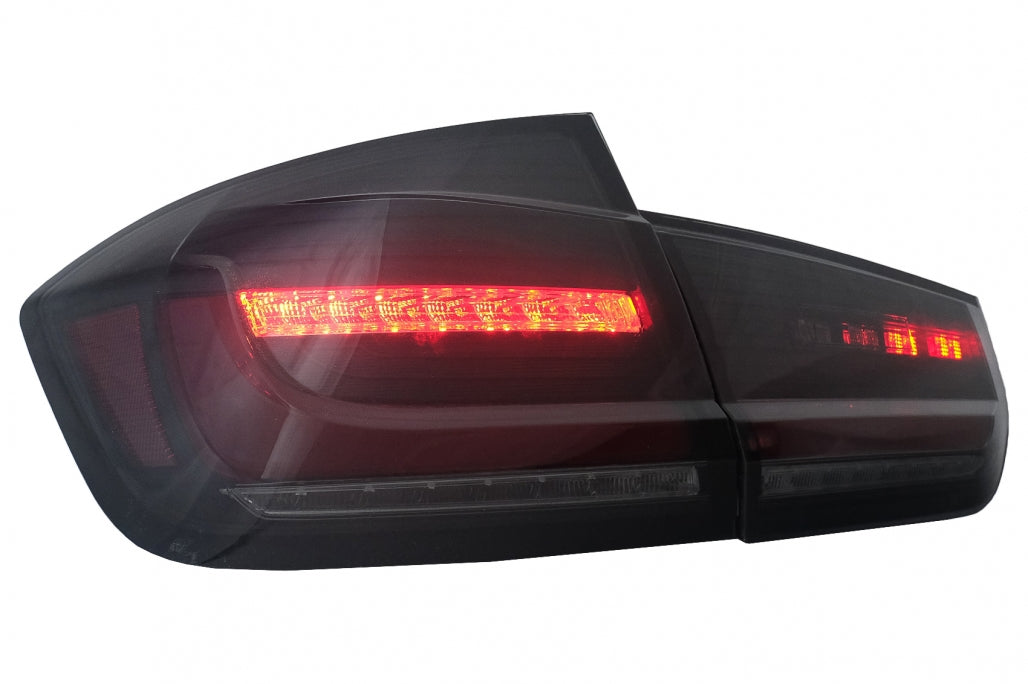 LED BAR Taillights suitable for BMW 3 Series F30 Pre LCI & LCI (2011-2019) Black Smoke with Dynamic Sequential Turning Light