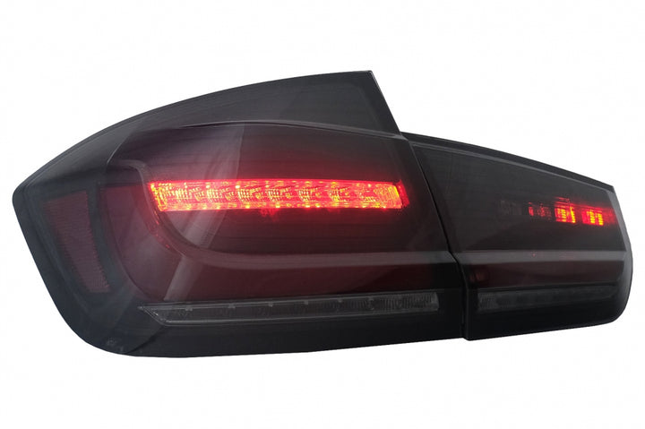 LED BAR Taillights suitable for BMW 3 Series F30 Pre LCI & LCI (2011-2019) Black Smoke with Dynamic Sequential Turning Light