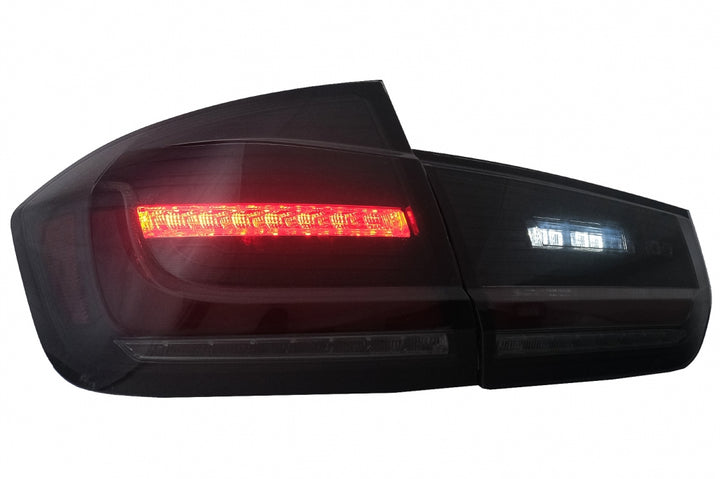 LED BAR Taillights suitable for BMW 3 Series F30 Pre LCI & LCI (2011-2019) Black Smoke with Dynamic Sequential Turning Light