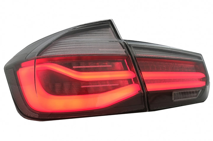 LED Taillights M Look Black Line suitable for BMW 3 Series F30 Pre LCI & LCI (2011-2019) Red Smoke Conversion to LCI Design with Dynamic Sequential Turning Light