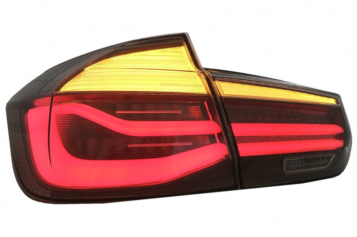 LED Taillights M Look Black Line suitable for BMW 3 Series F30 Pre LCI & LCI (2011-2019) Red Smoke Conversion to LCI Design with Dynamic Sequential Turning Light