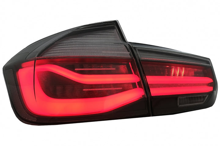 LED Taillights M Look Black Line suitable for BMW 3 Series F30 Pre LCI & LCI (2011-2019) Red Smoke Conversion to LCI Design with Dynamic Sequential Turning Light
