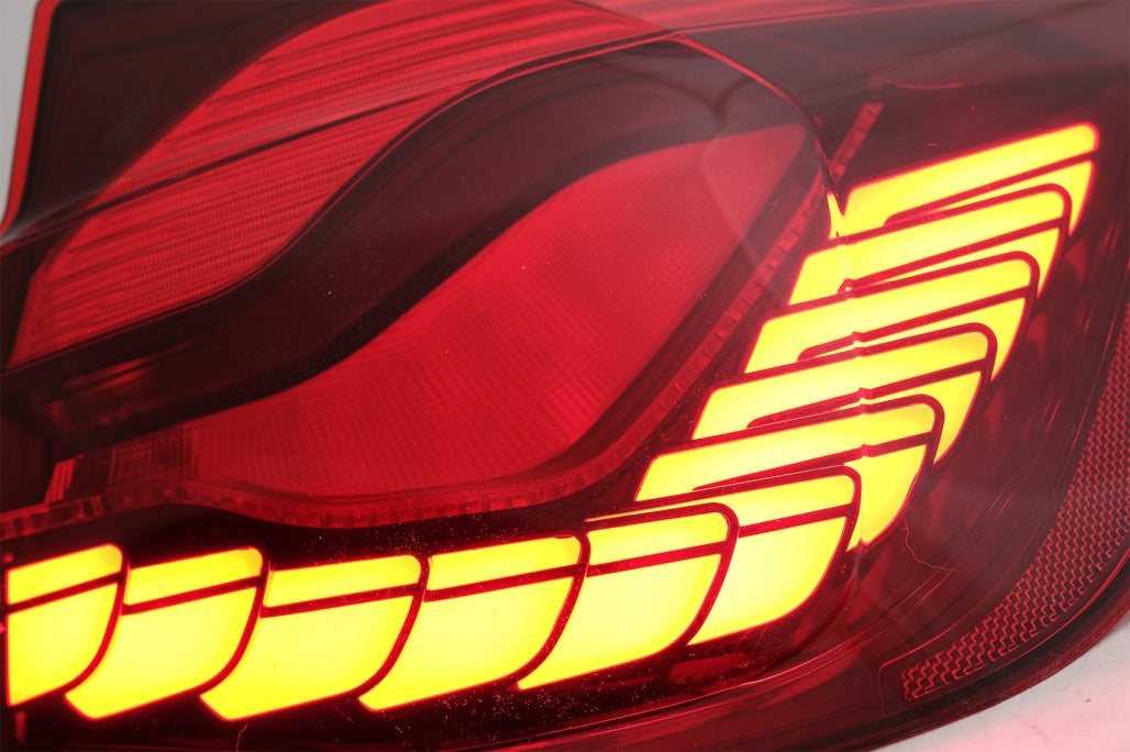 OLED Taillights Conversion to M4 Design suitable for BMW 3 Series F30 Pre LCI & LCI (2011-2019) F35 F80 Red Clear with Dynamic Sequential Turning Light