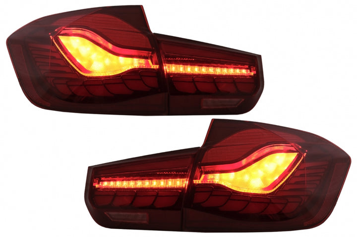 OLED Taillights Conversion to M4 Design suitable for BMW 3 Series F30 Pre LCI & LCI (2011-2019) F35 F80 Red Clear with Dynamic Sequential Turning Light