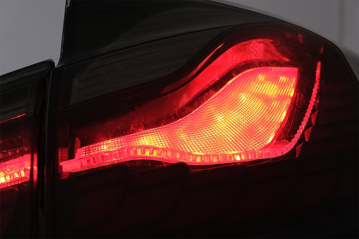 OLED Taillights Conversion to M4 Design suitable for BMW 3 Series F30 Pre LCI & LCI (2011-2019) F35 F80 Red Smoke with Dynamic Sequential Turning Light