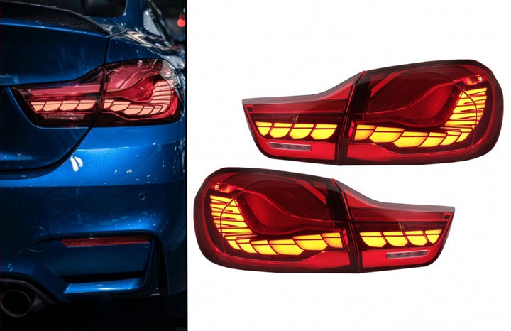 OLED Taillights suitable for BMW 4 Series F32 F33 F36 M4 F82 F83 (2013-03.2019) Red Clear with Dynamic Sequential Turning Light