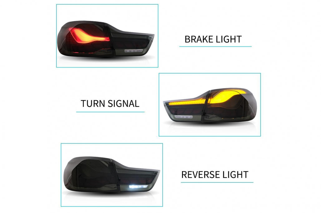 OLED Taillights suitable for BMW 4 Series F32 F33 F36 M4 F82 F83 (2013-03.2019) Red Smoke with Dynamic Sequential Turning Light