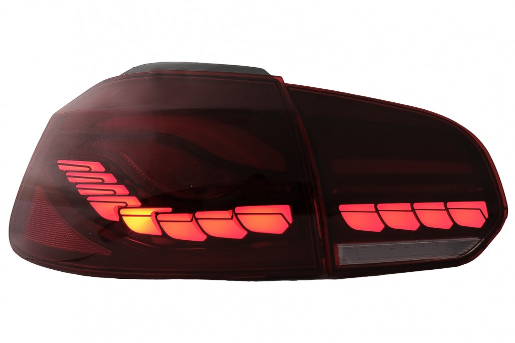 Taillights Full LED suitable for VW Golf 6 VI (2008-2013) Red Smoke with Sequential Dynamic Turning Lights (LHD and RHD)