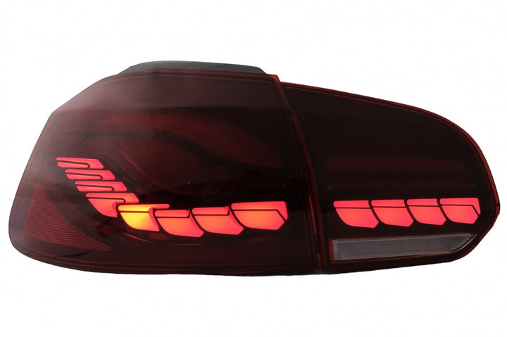 Taillights Full LED suitable for VW Golf 6 VI (2008-2013) Red Smoke with Sequential Dynamic Turning Lights (LHD and RHD)