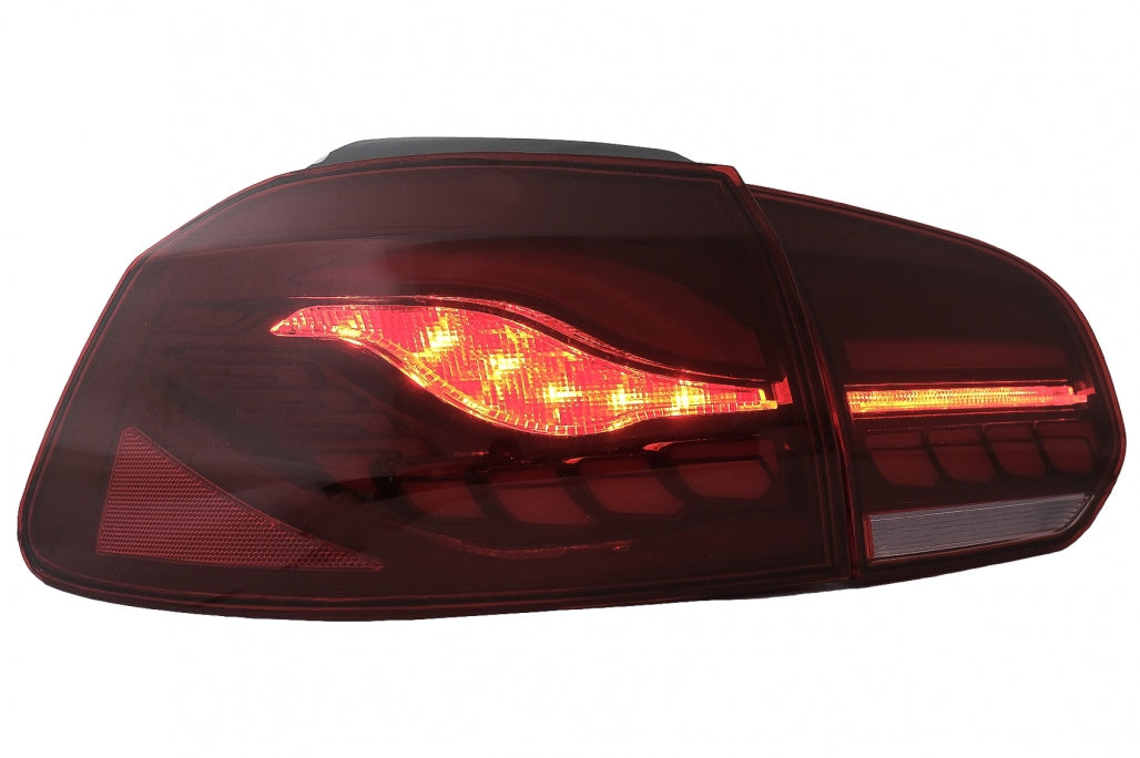 Taillights Full LED suitable for VW Golf 6 VI (2008-2013) Red Smoke with Sequential Dynamic Turning Lights (LHD and RHD)