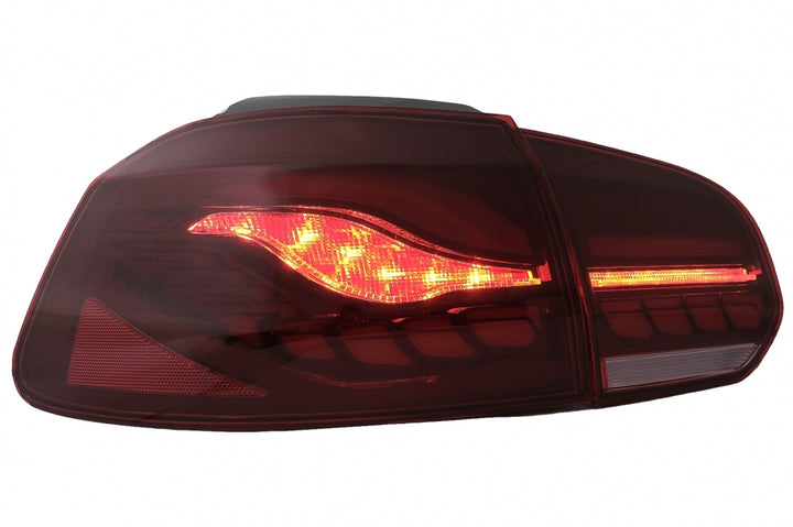 Taillights Full LED suitable for VW Golf 6 VI (2008-2013) Red Smoke with Sequential Dynamic Turning Lights (LHD and RHD)